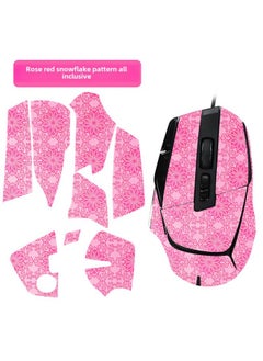 Mouse Anti-Slip Sticker Logitech G502 X PLUS Wireless And Wired Special Back Sticker Palm Sticker Side Sweat Sticker-Color:All-inclusive/rose Red Snowflake Pattern 1 Piece [free Cleaning Cotton]