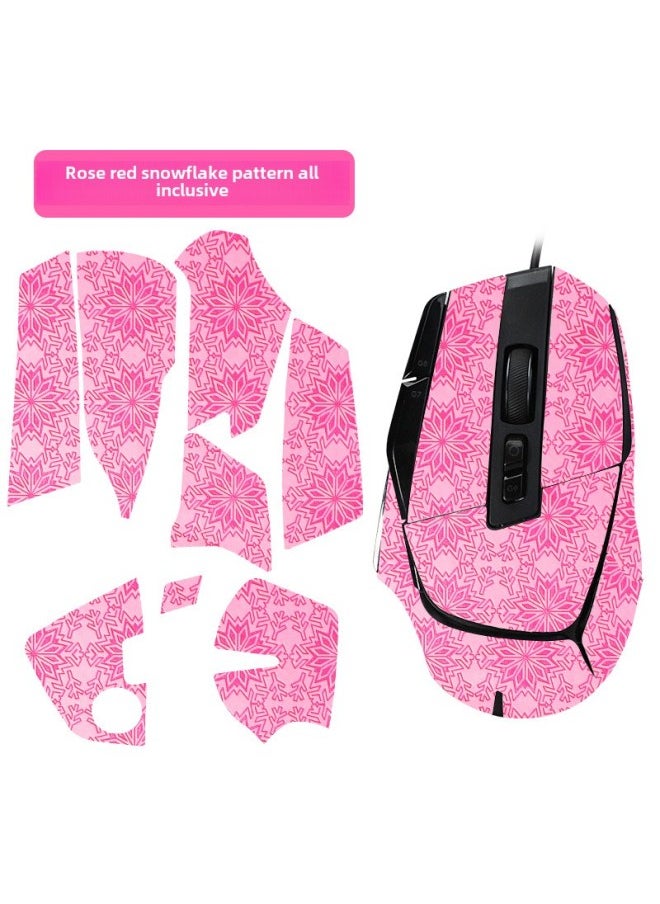 Generic - Mouse Anti-Slip Sticker Logitech G502 X PLUS Wireless And Wired Special Back Sticker Palm Sticker Side Sweat Sticker-Color:All-inclusive/rose Red Snowflake Pattern 1 Piece [free Cleaning Cotton] - Image 1