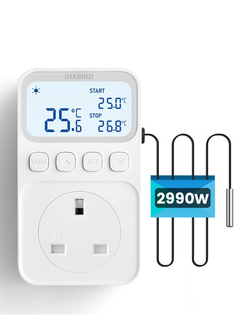 INKBIRD Plug-in Timer Thermostat C226T, Programmable Heating and Cooling Temperature Controller with Timing Control, High Low Temperature Alarm, Refrigeration Delay, Memory Function