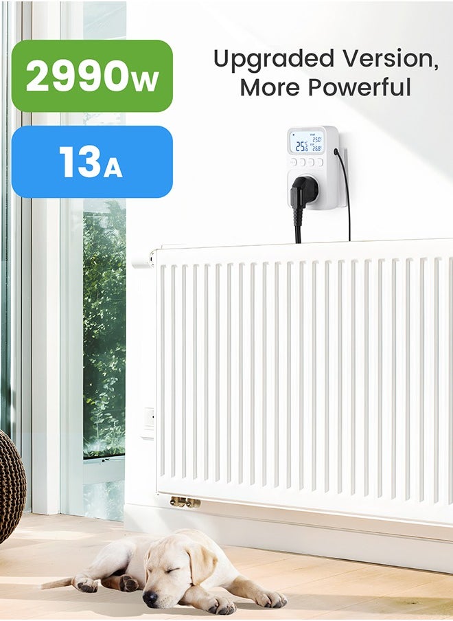 INKBIRD Plug-in Timer Thermostat C226T, Programmable Heating and Cooling Temperature Controller with Timing Control, High Low Temperature Alarm, Refrigeration Delay, Memory Function