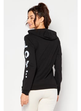 Love Moschino Women Hooded Neck Graphic Sweatshirt, Black  - Image 4