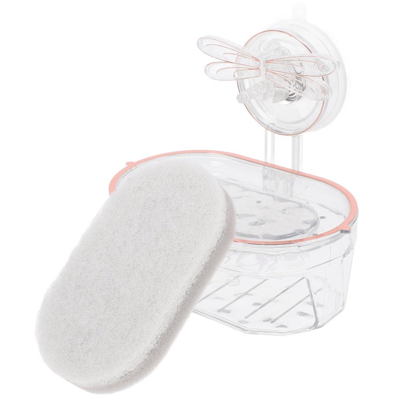 White Suction Cup Soap Dish Wall Mounted Drain Holder for Bathroom Shower and Sink - Image 2