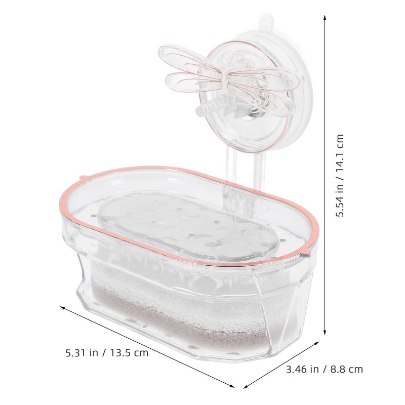 White Suction Cup Soap Dish Wall Mounted Drain Holder for Bathroom Shower and Sink - Image 3