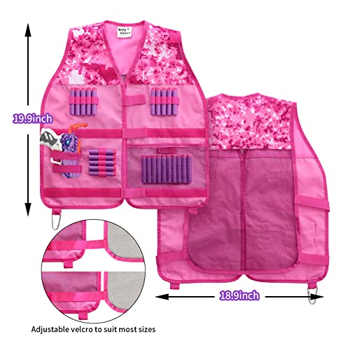 Hely Cancy Girls Tactical Vest Kit with Blaster - Kids Pink Tactical Vest Compatible with Nerf Rebelle N-Strike Purple Darts Googles for Girl - Image 5