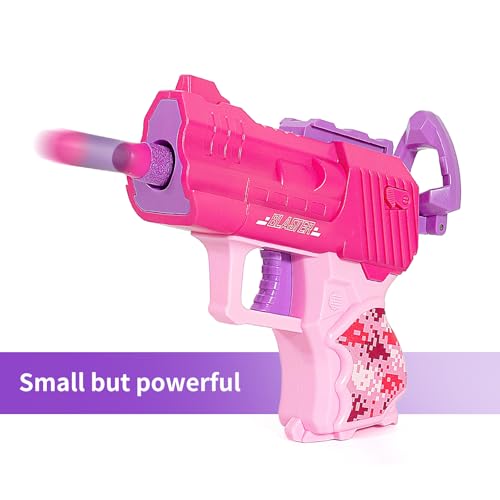 Hely Cancy Girls Tactical Vest Kit with Blaster - Kids Pink Tactical Vest Compatible with Nerf Rebelle N-Strike Purple Darts Googles for Girl - Image 3