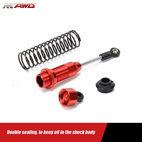 RCAWD Upgrades for 1/10 LAEGENDARY Shock Absorber, 80mm Aluminum Parts, Front & Rear RC Shocks Damper 6pcs Red - Image 2