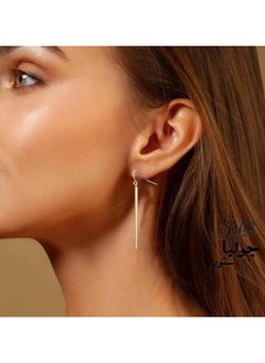 Julia Store 18K Gold Plated Stainless Steel Bar Trendy Dainty Minimalist Style Simple Delicate Dangle Stick Drop Earrings Jewelry Gift For Women Girls  - Image 2