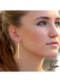 Julia Store 18K Gold Plated Stainless Steel Bar Trendy Dainty Minimalist Style Simple Delicate Dangle Stick Drop Earrings Jewelry Gift For Women Girls  - Image 3