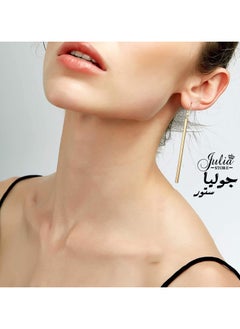 Julia Store 18K Gold Plated Stainless Steel Bar Trendy Dainty Minimalist Style Simple Delicate Dangle Stick Drop Earrings Jewelry Gift For Women Girls  - Image 4
