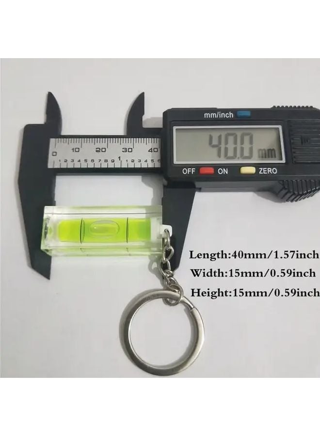 3pcs Compact Acrylic Bubble Level Keychain Green Portable DIY Tool Set - Image 3