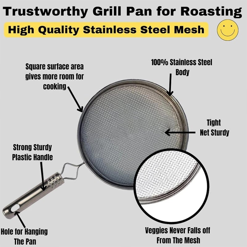 REZOVA Phulka Grill Pan Roti Maker | Papad & Phulka Roasting Net for Kitchen | Stainless Steel Phulka Roasting Net - Image 3