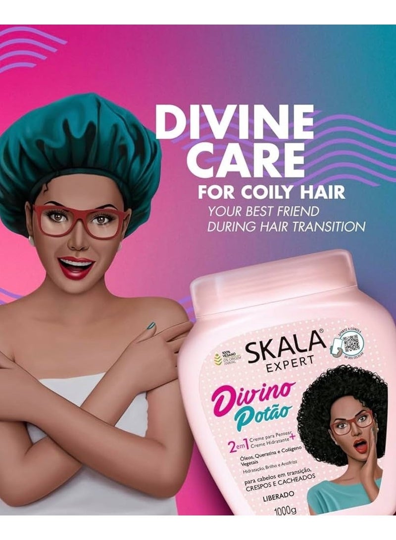 SKALA Divino Potao 2in1 Treatment Cream+Leave-in For Curly, Kinky And Transitioning Hair - 1000 g - 1000 gm - Image 2