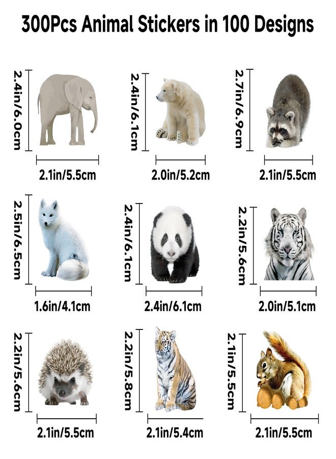 Alynta 300PCS Animal Stickers - Cute Water Bottle Stickers Waterproof Vinyl Funny Animal Sticker Reward Sticker for Classroom Laptop Notebook Luggage Scrapbook - Image 2