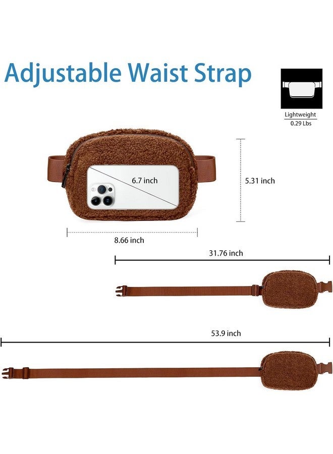 DRAVINA Waist Bag for Women & Men, Crossbody Fanny Pack with Large Storage, Hidden Back Zipper Pocket, Adjustable Strap & Mesh Compartments, Travel Belt Bag for Hiking, Running, Outdoors, 20cm (Brown) - Image 3