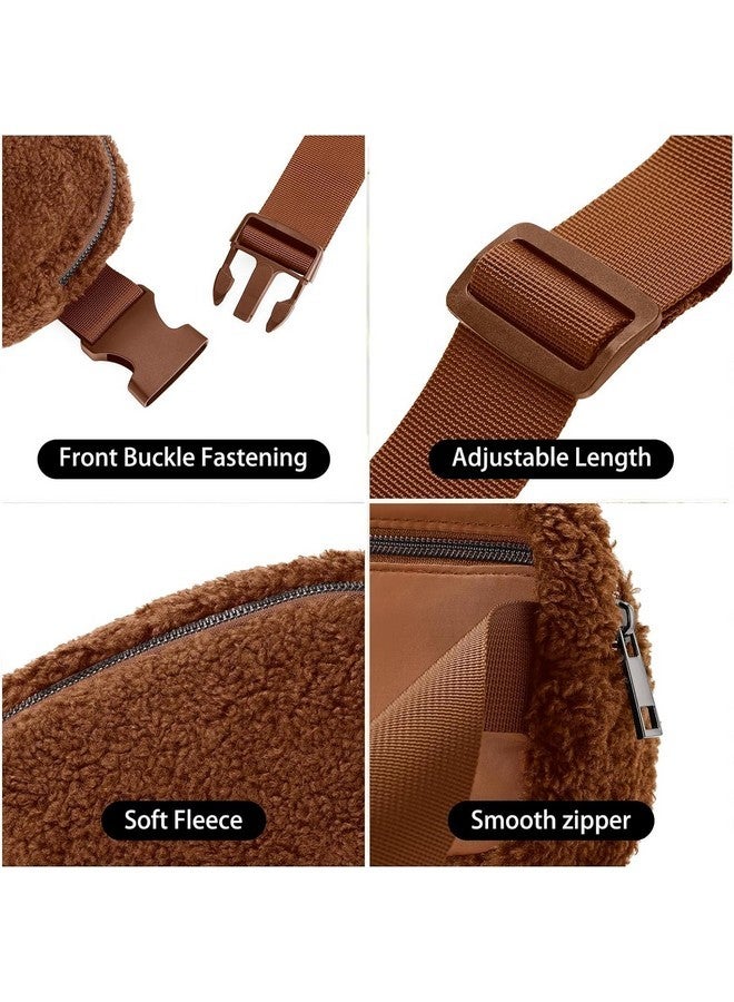 DRAVINA Waist Bag for Women & Men, Crossbody Fanny Pack with Large Storage, Hidden Back Zipper Pocket, Adjustable Strap & Mesh Compartments, Travel Belt Bag for Hiking, Running, Outdoors, 20cm (Brown) - Image 2