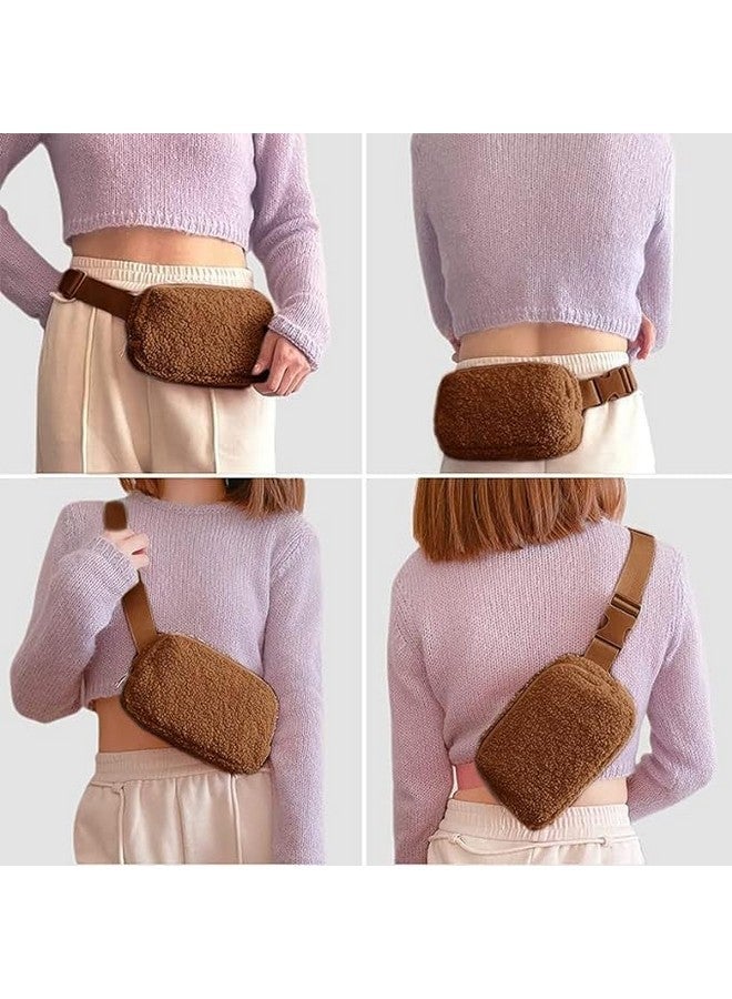 DRAVINA Waist Bag for Women & Men, Crossbody Fanny Pack with Large Storage, Hidden Back Zipper Pocket, Adjustable Strap & Mesh Compartments, Travel Belt Bag for Hiking, Running, Outdoors, 20cm (Brown) - Image 4