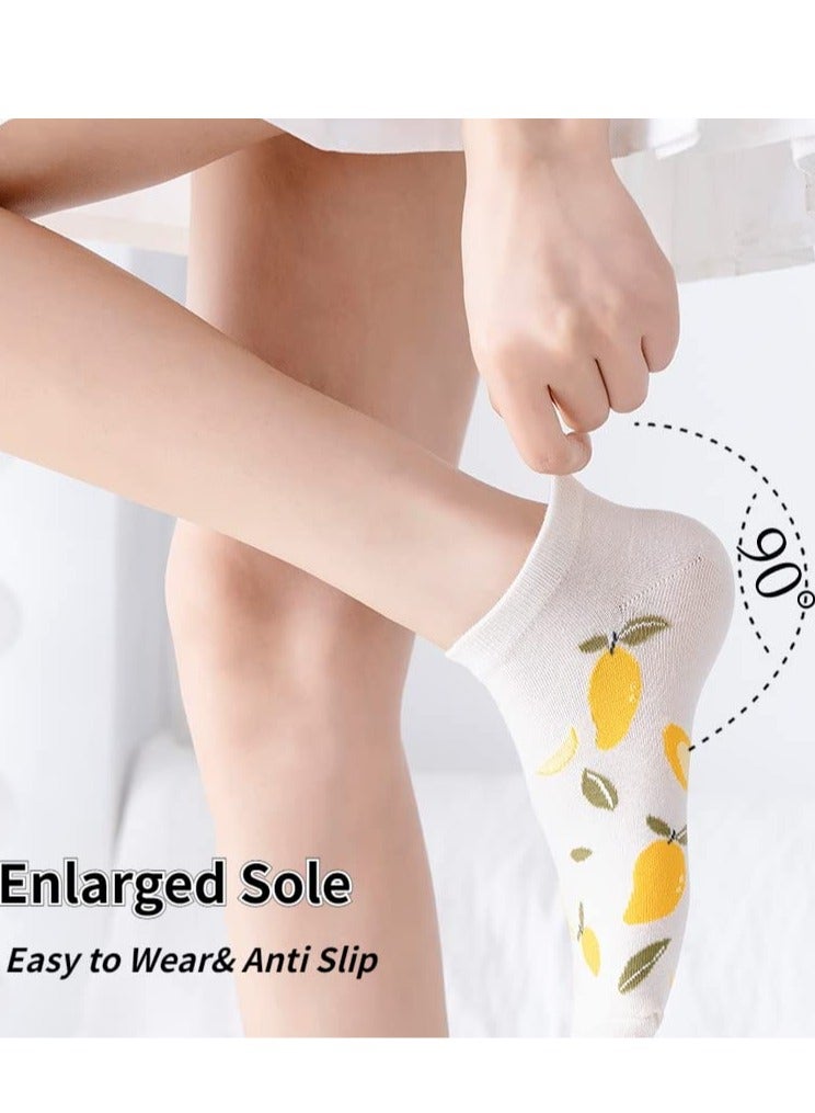Captaintech Socks for Women, 6 Pairs Rabbit Carrot Patterned Design Combed Cotton Mesh Breathable Ankle Socks, Cute Ankle Socks for Women - Image 5
