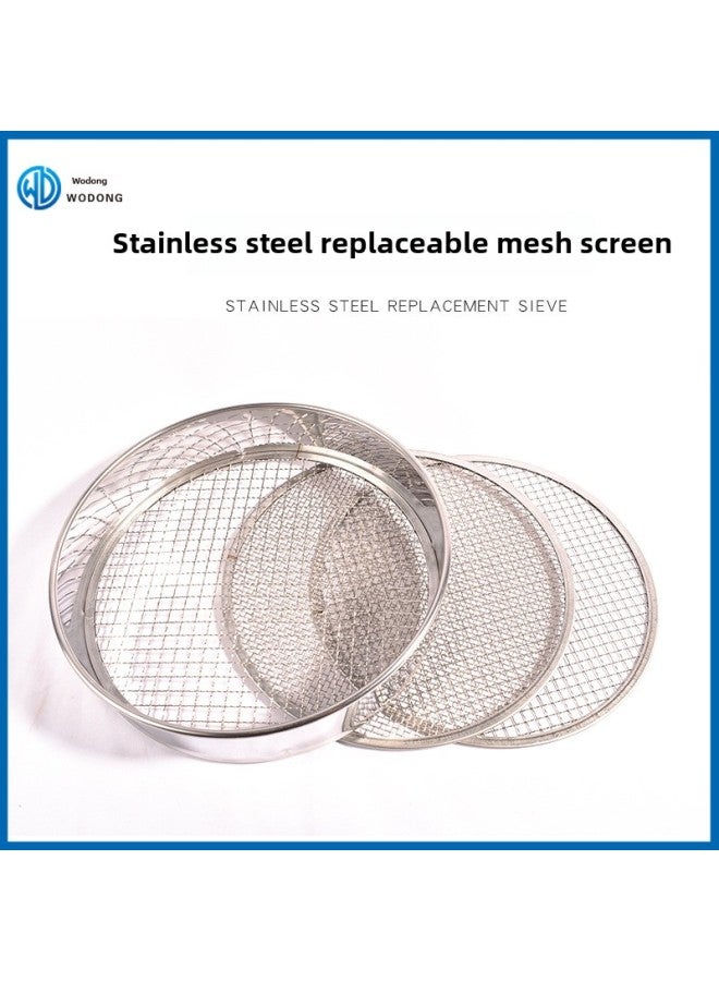 Stainless Steel Replaceable Mesh Garden Soil Compost Sieve Set Bonsai Gardening Planting Soil Sand And Stone Sieve 1-12 Mesh-Specifications:Diameter 25cm 3 6 9mm Plus Shovel And Gloves - Image 1