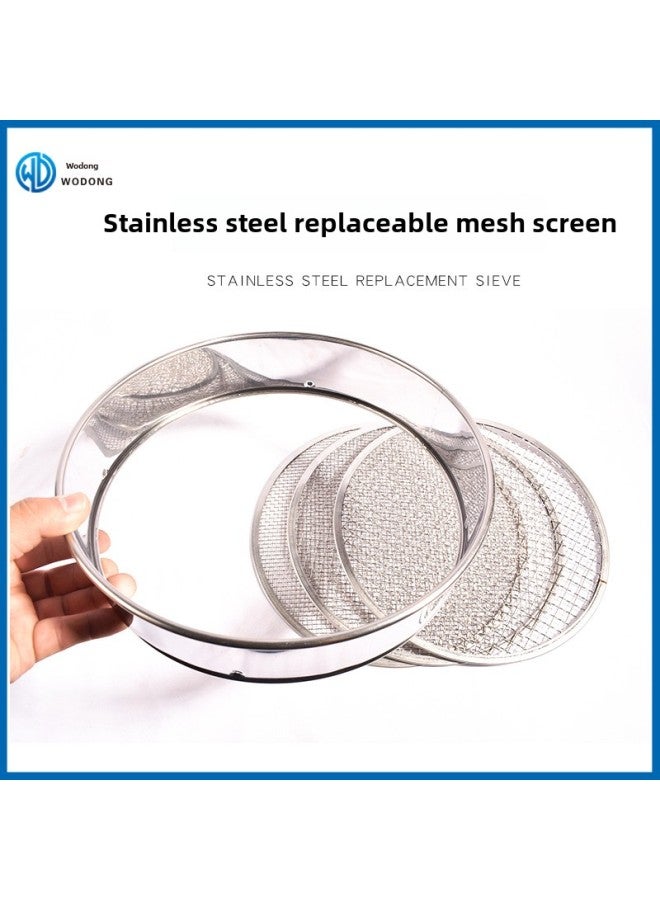 Stainless Steel Replaceable Mesh Garden Soil Compost Sieve Set Bonsai Gardening Planting Soil Sand And Stone Sieve 1-12 Mesh-Specifications:Diameter 25cm 3 6 9mm Plus Shovel And Gloves - Image 3