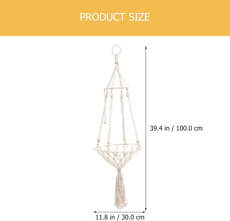 Bohemian Style Macrame Cat Hammock Hand-Woven Woven Cat Swing 30cm Indoor Hanging Pet Resting to 10lbs - Image 1