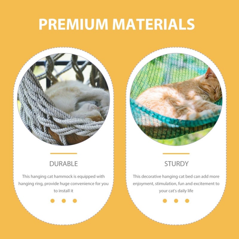 Bohemian Style Macrame Cat Hammock Hand-Woven Woven Cat Swing 30cm Indoor Hanging Pet Resting to 10lbs - Image 4