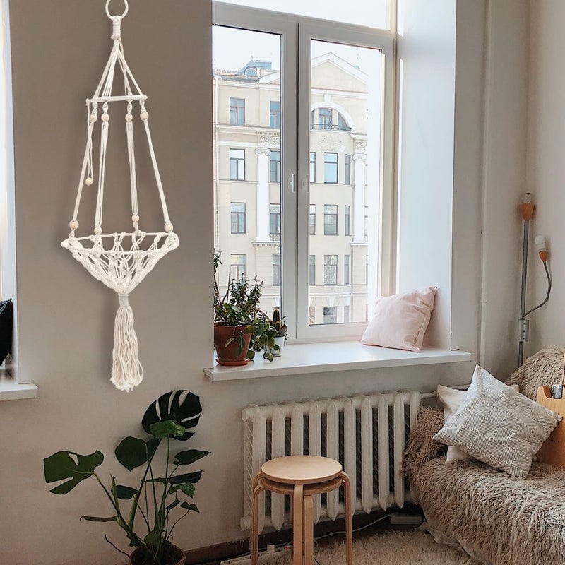 Bohemian Style Macrame Cat Hammock Hand-Woven Woven Cat Swing 30cm Indoor Hanging Pet Resting to 10lbs - Image 3