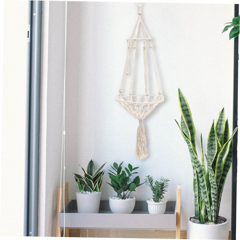 Bohemian Style Macrame Cat Hammock Hand-Woven Woven Cat Swing 30cm Indoor Hanging Pet Resting to 10lbs - Image 5