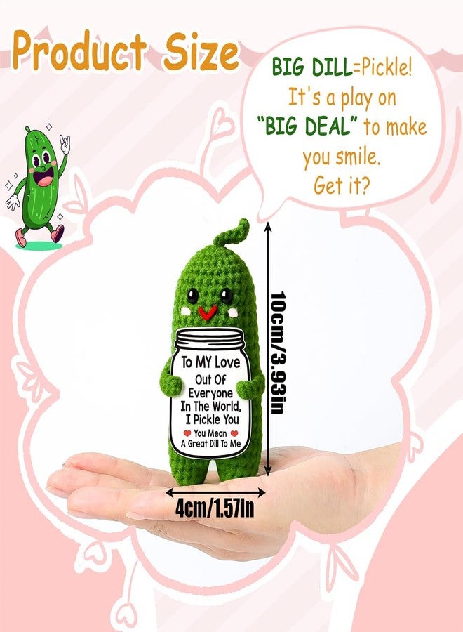 هدايا عيد الحب له ولها، دمية كروشيه على شكل خيارة، ألعاب كروشيه داعمة عاطفياً كهدية للذكرى السنوية، قطع كروشيه يدوية لطيفة بقياس 5×10×4 سم - Image 2