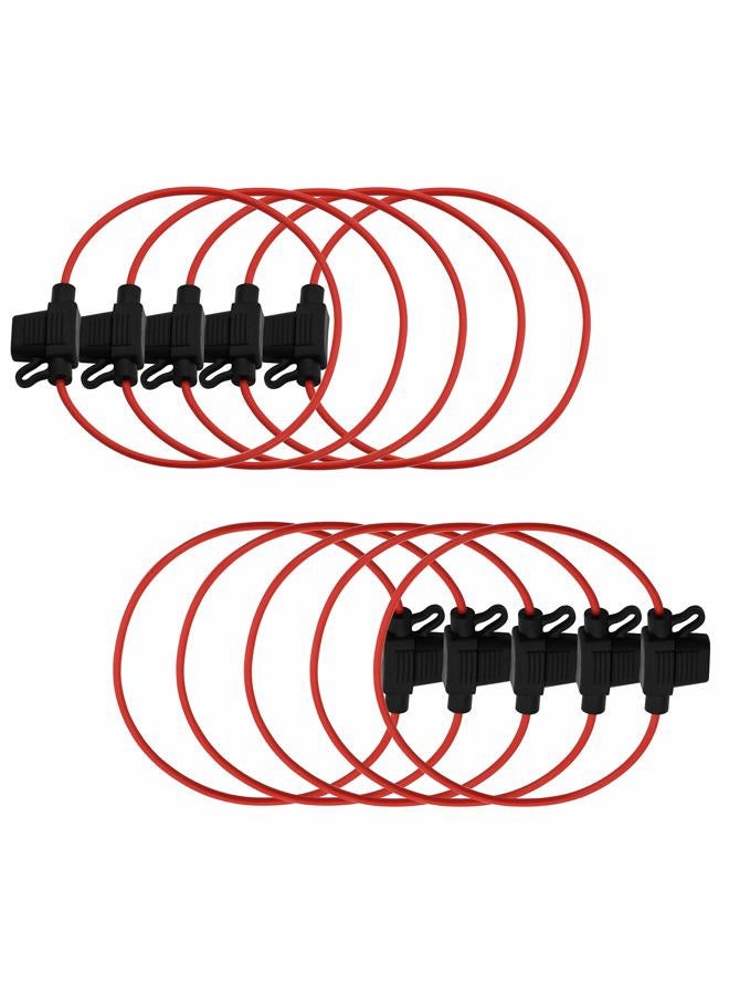 DIGITEN 10pcs Inline 16 AWG Blade ATM Mini Fuse Holder for Car Boat Truck with 30cm Wire (Pack of 10) - Image 1