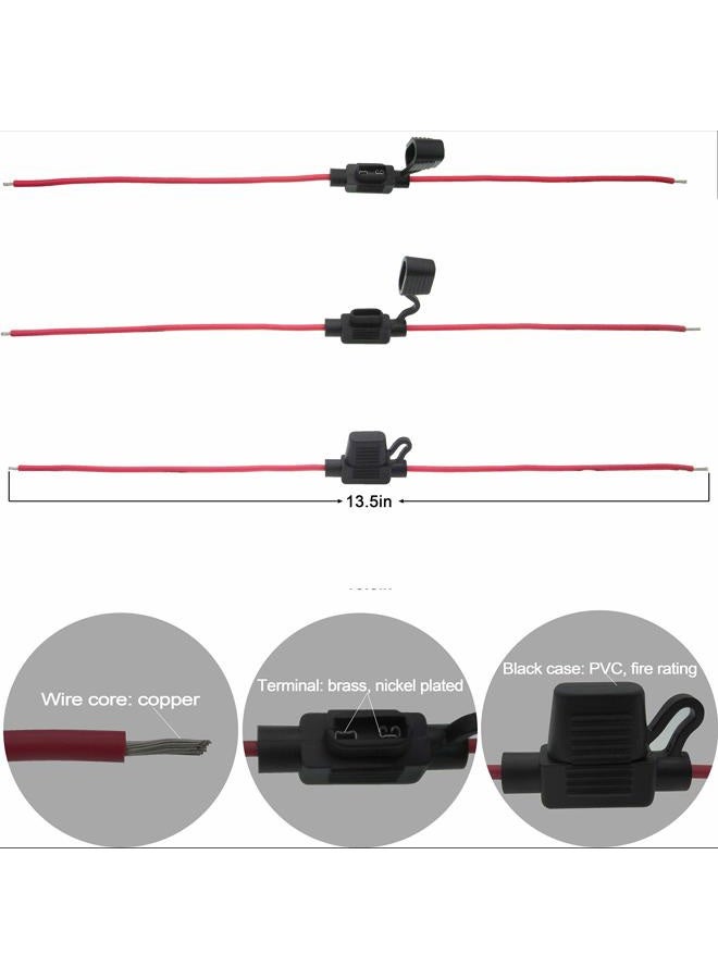 DIGITEN 10pcs Inline 16 AWG Blade ATM Mini Fuse Holder for Car Boat Truck with 30cm Wire (Pack of 10) - Image 3