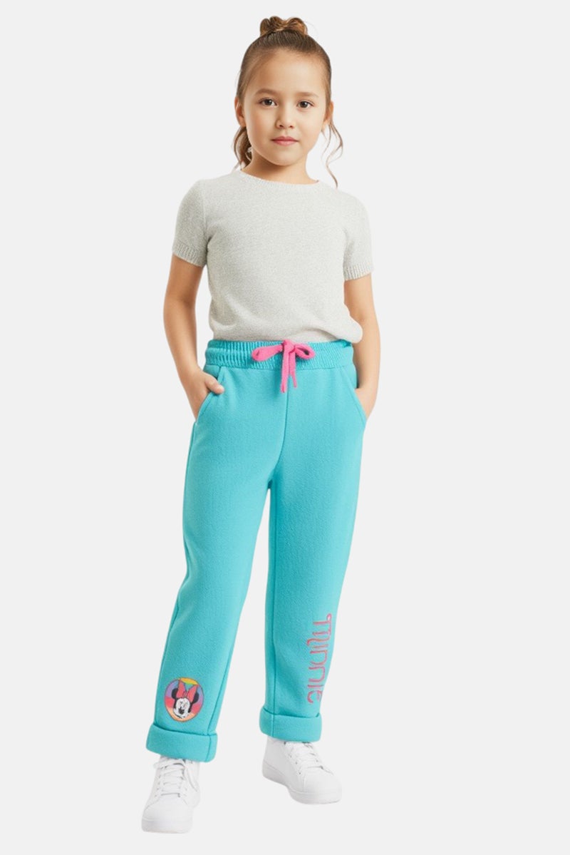 Hamleys سروال رياضي بطبعة جرافيك للبنات من ديزني × هاملز، تركواز - Image 1