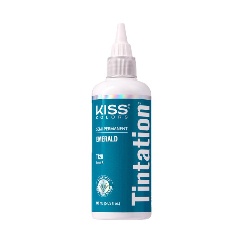 Red by Kiss Red by Kiss Tintation SemiPermanent Hair Color Aloe Vera Water Based Argan Oil Olive Oil Collagen  Keratin LongLasting Color Dye Emerald 5 Fl Oz