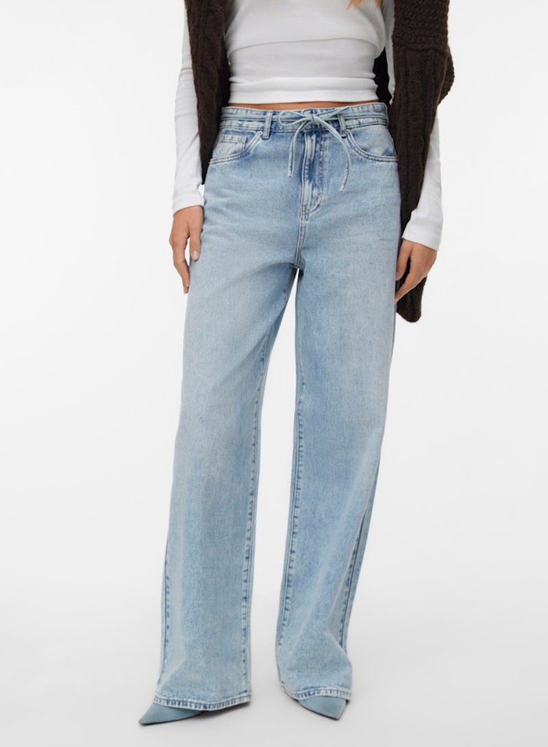 VERO MODA Mid Rise Wide Leg Jeans - Image 3