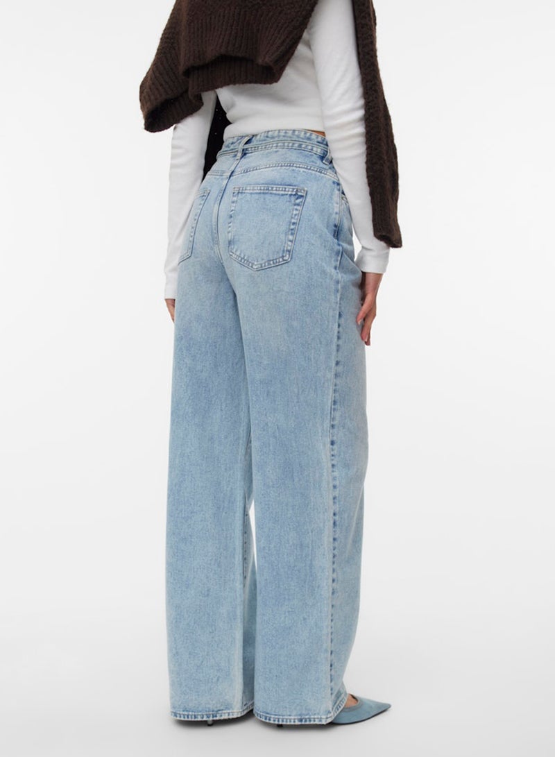 VERO MODA Mid Rise Wide Leg Jeans - Image 2