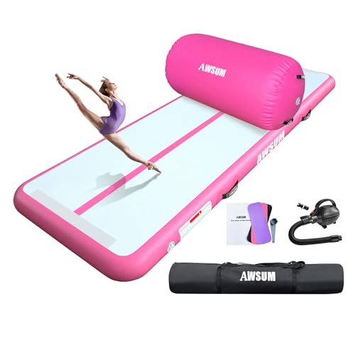 AWSUM 13ft Air Roller Gymnastics Mat 4 inches Thick Tumbling Track with Electric Pump for Home Use/Gym - Image 1