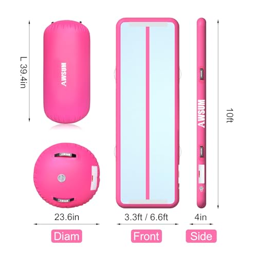 AWSUM 13ft Air Roller Gymnastics Mat 4 inches Thick Tumbling Track with Electric Pump for Home Use/Gym - Image 2