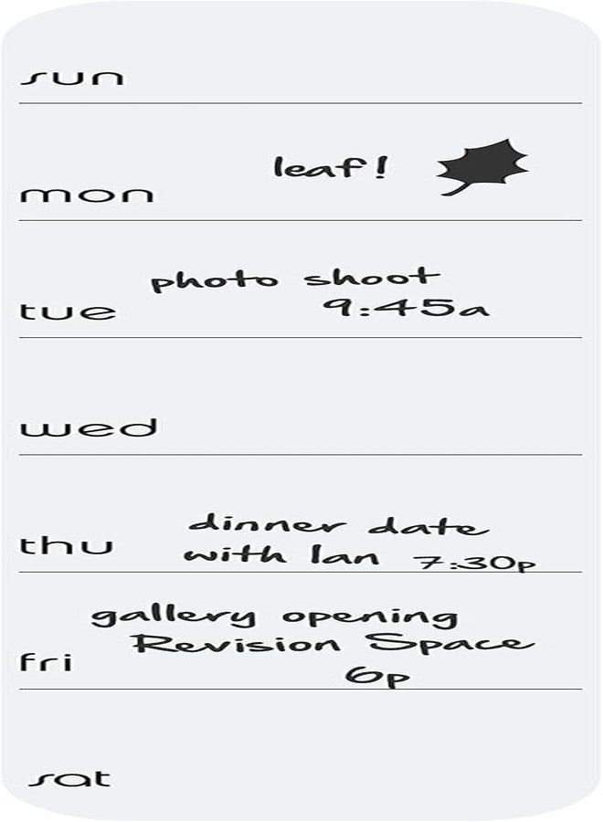 Three by Three Seattle 3.5 x 14 Inch Frameless Peel and Stick Dry Erase Weekly Planner for Office, Home, or School Décor (White) - Image 4