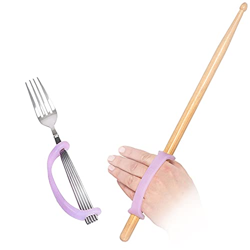 EazyHold Lavender Silicone Assistive Universal Cuff, Hand Grip Device for Limited Mobility, Rehabilitation, Cerebral Palsy, Daily Living Aid, Therapy Equipment for Arthritis, Parkinsons 2-Pack 5.65" - Image 1
