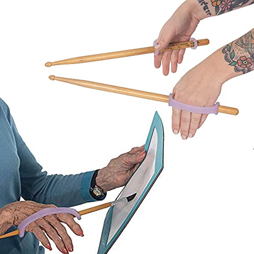 EazyHold Lavender Silicone Assistive Universal Cuff, Hand Grip Device for Limited Mobility, Rehabilitation, Cerebral Palsy, Daily Living Aid, Therapy Equipment for Arthritis, Parkinsons 2-Pack 5.65" - Image 4