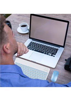 LIVVY Wireless Bluetooth Keyboard & Mouse Combo – Slim, Silent, Rechargeable Set for Android, Windows, Tablets & Phones(blue)  - Image 4