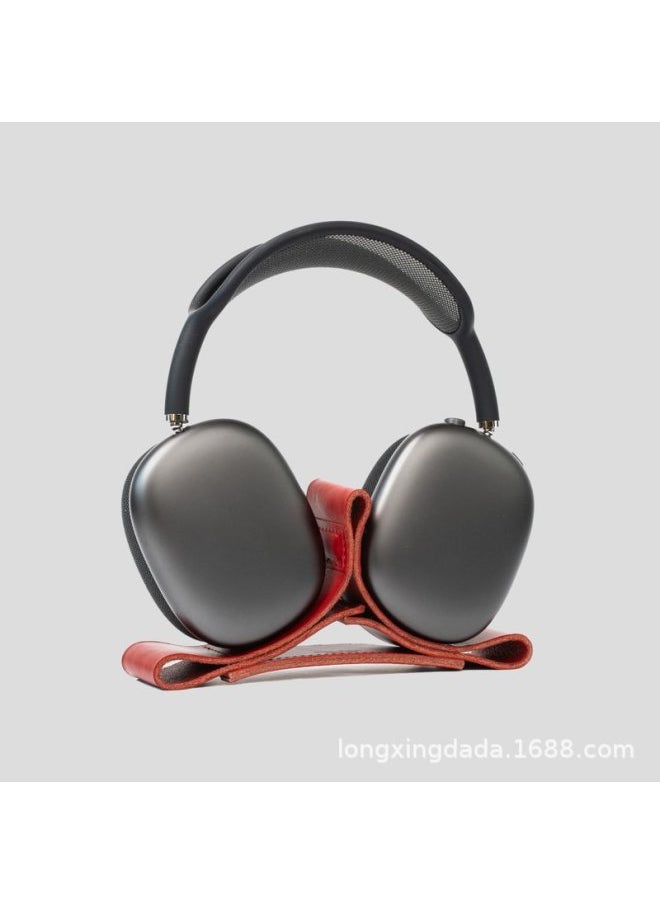 Same-style Headset Wireless Headset Bracket Suitable For Apple AirPods Max Magnetic Leather Bracket-Color:Brown Cowhide-Style:Upgraded Model (built-in Magnet, Can Automatically Sleep)