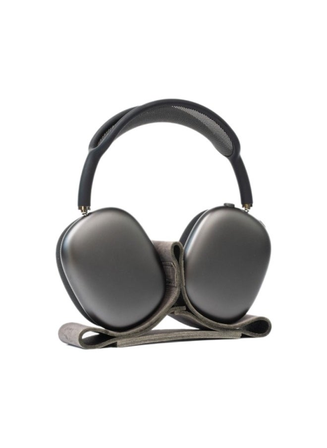 Same-style Headset Wireless Headset Bracket Suitable For Apple AirPods Max Magnetic Leather Bracket-Color:Brown Cowhide-Style:Upgraded Model (built-in Magnet, Can Automatically Sleep)