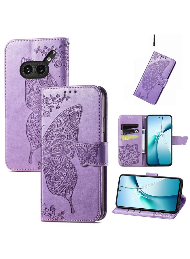 Case For Nothing Phone 2a Plus Butterfly Love Flower Embossed Leather Phone Case