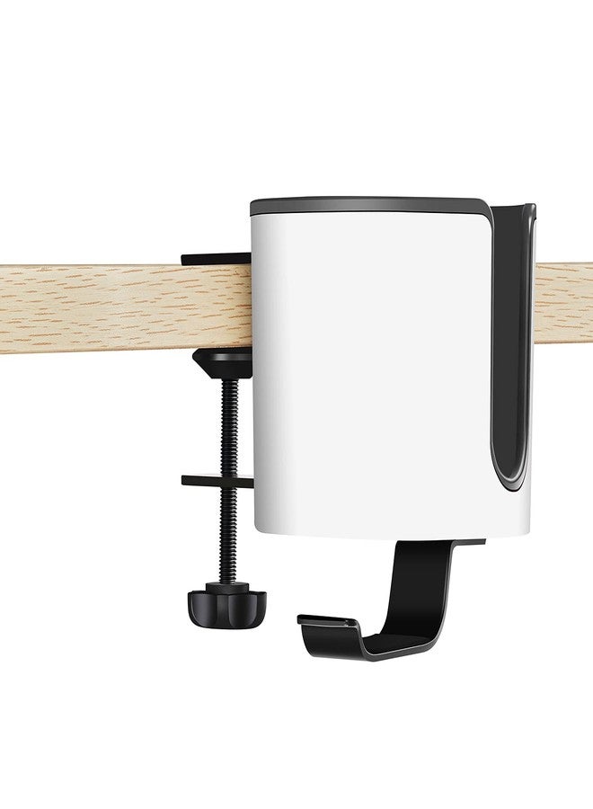 GUNKING Luxury 2-in-1 Anti-Spill Cup Holder with Under Desk Headphone Hanger (White) - Image 1