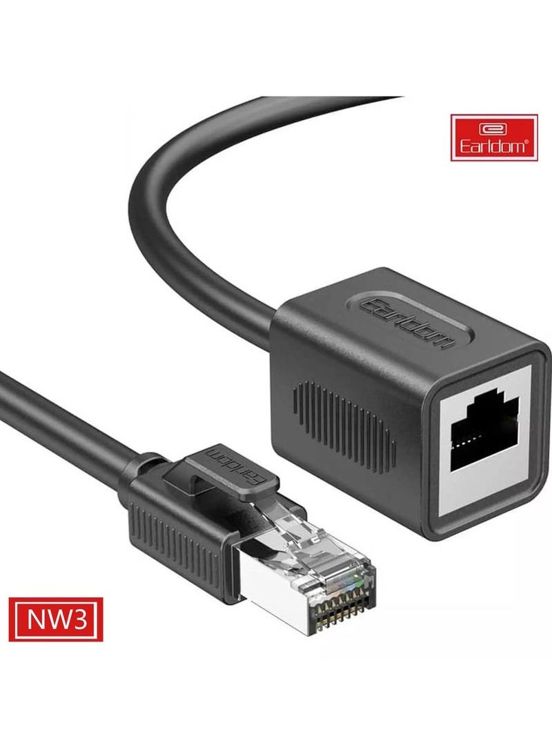 Earldom ET-NW3 Cat 8 Network Extension Adapter with 2000MHz Bandwidth | 1M Length for High-Speed Internet | Universal Compatibility for PCs, Laptops, Gaming Consoles, Routers & More | Enhanced Performance for Streaming & Gaming  - Image 1