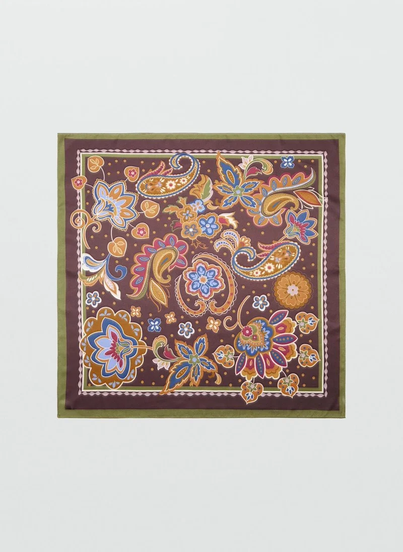 MANGO Paisley satin scarf