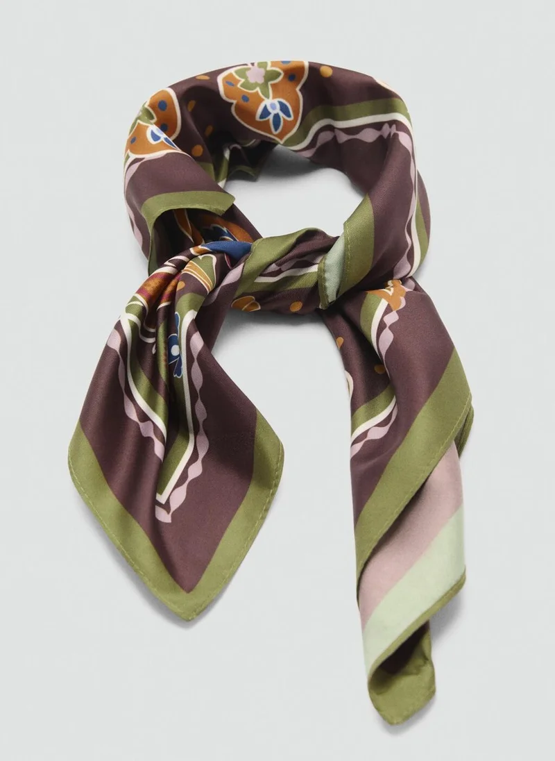 MANGO Paisley satin scarf