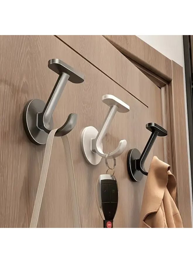 Heavy Duty No Drill Wall Hooks Black 2pcs Sturdy Plastic Space Saving For Entryway Closet - Image 1