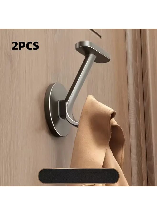 Heavy Duty No Drill Wall Hooks Black 2pcs Sturdy Plastic Space Saving For Entryway Closet - Image 2