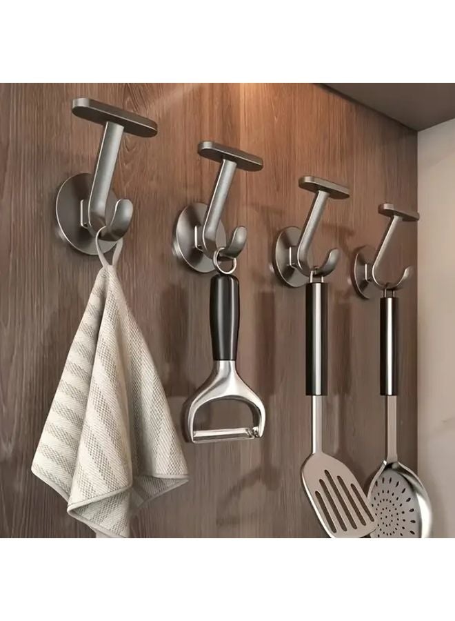 Heavy Duty No Drill Wall Hooks Black 2pcs Sturdy Plastic Space Saving For Entryway Closet - Image 3